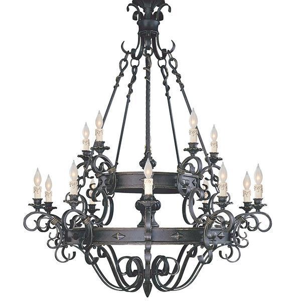 Vintage Iron Simple Candle Art Chandelier for Living Room / Villa / Stairs - Lightings Menu