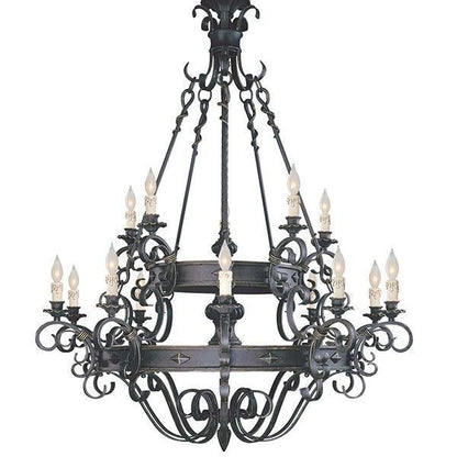 Vintage Iron Simple Candle Art Chandelier for Living Room / Villa / Stairs - Lightings Menu