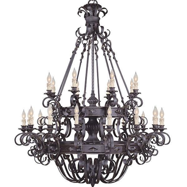 Vintage Iron Simple Candle Art Chandelier for Living Room / Villa / Stairs - Lightings Menu