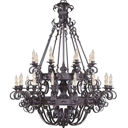 Vintage Iron Simple Candle Art Chandelier for Living Room / Villa / Stairs - Lightings Menu