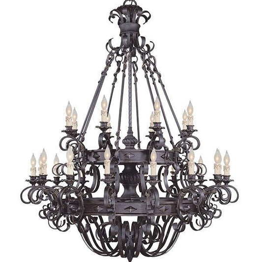 Vintage Iron Simple Candle Art Chandelier for Living Room / Villa / Stairs - Lightings Menu