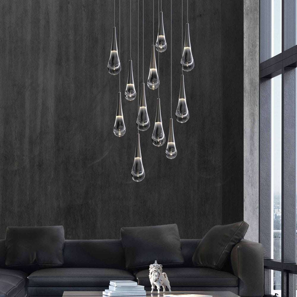 Water Drop Round LED Chandelier - Lightings Menu