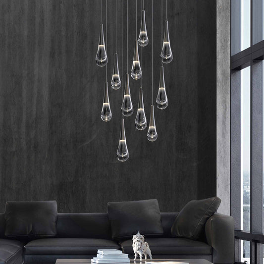 Water Drop Round LED Chandelier - Lightings Menu