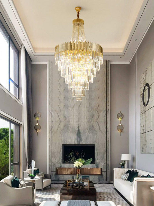 William Multi Tier Crystal Chandelier - Lightings Menu