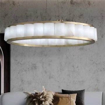 Winnie marble Copper Round chandelier 23" 30" 40" - Lightings Menu