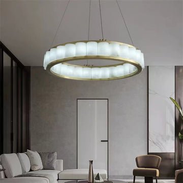 Winnie marble Copper Round chandelier 23" 30" 40" - Lightings Menu