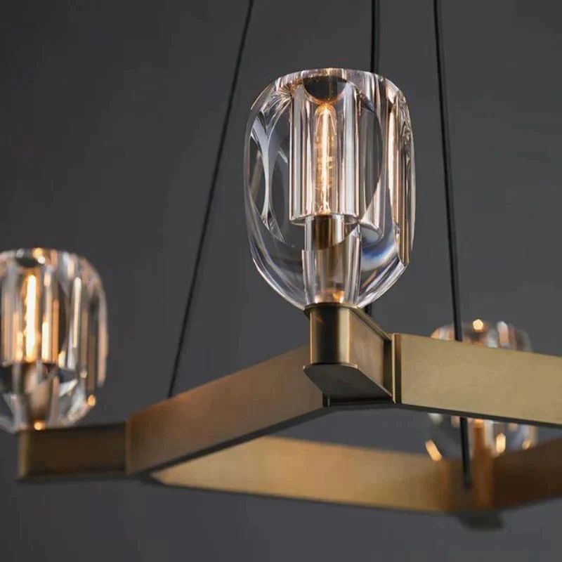 Xina Contemporary 4 - Lights Dining Square Chandelier - Lightings Menu