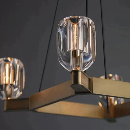 Xina Contemporary 4 - Lights Dining Square Chandelier - Lightings Menu