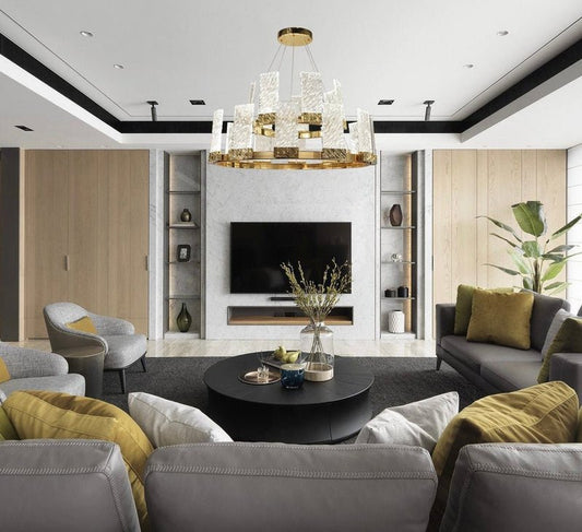 Z - Lite 2 - Tier Round LED Glass Chandelier - Lightings Menu