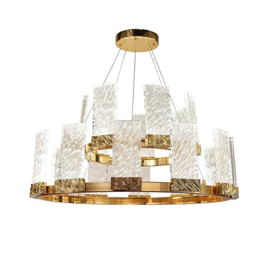 Z - Lite 2 - Tier Round LED Glass Chandelier - Lightings Menu