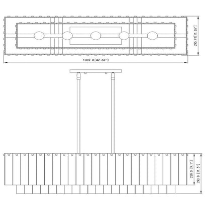 Z - Lite Linear Glass Chandelier - Lightings Menu