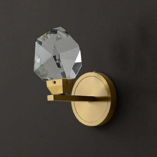 Zora Modern Faceted Crystal Wall Sconce - Lightings Menu