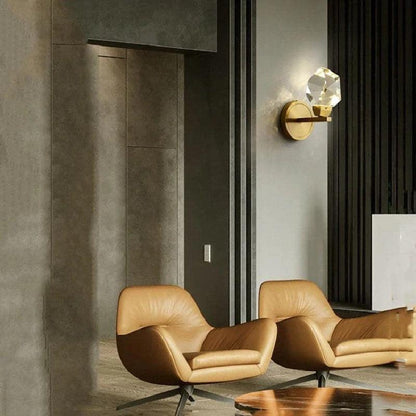 Zora Modern Faceted Crystal Wall Sconce - Lightings Menu
