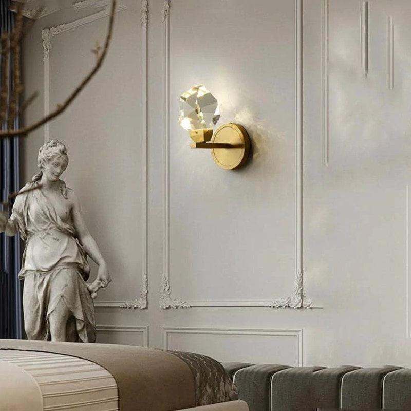 Zora Modern Faceted Crystal Wall Sconce - Lightings Menu